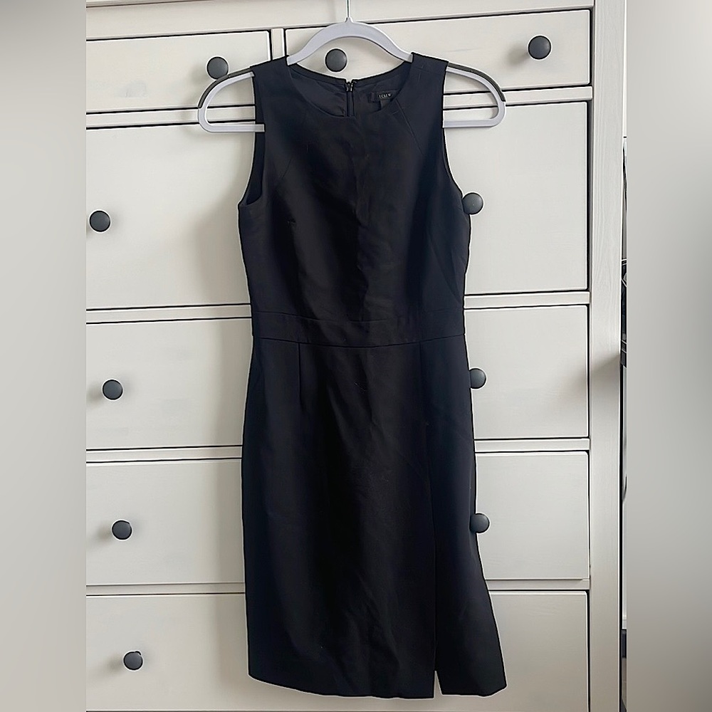 J. Crew Wool Shift Work Dress in Black Size 0